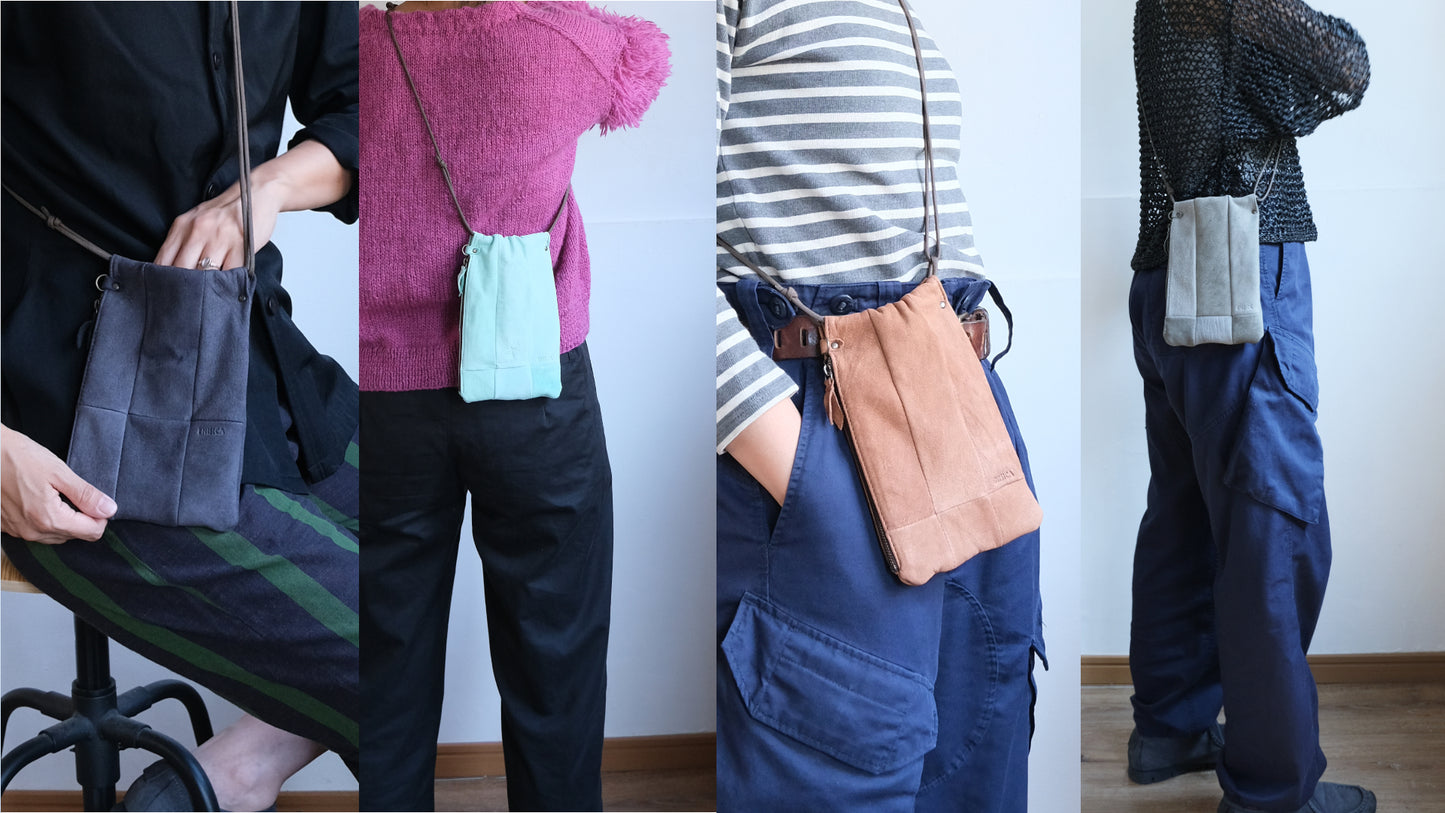 ENISICA 【国産ジビエ鹿革】ツギシカ・スマートフォンポシェット