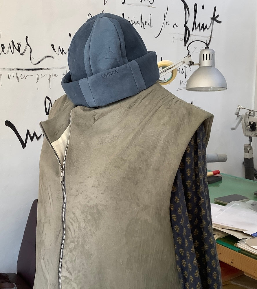 ENISICA ツムシカ 帽子 ワッチキャップ ジビエ鹿革 レザーキャップ