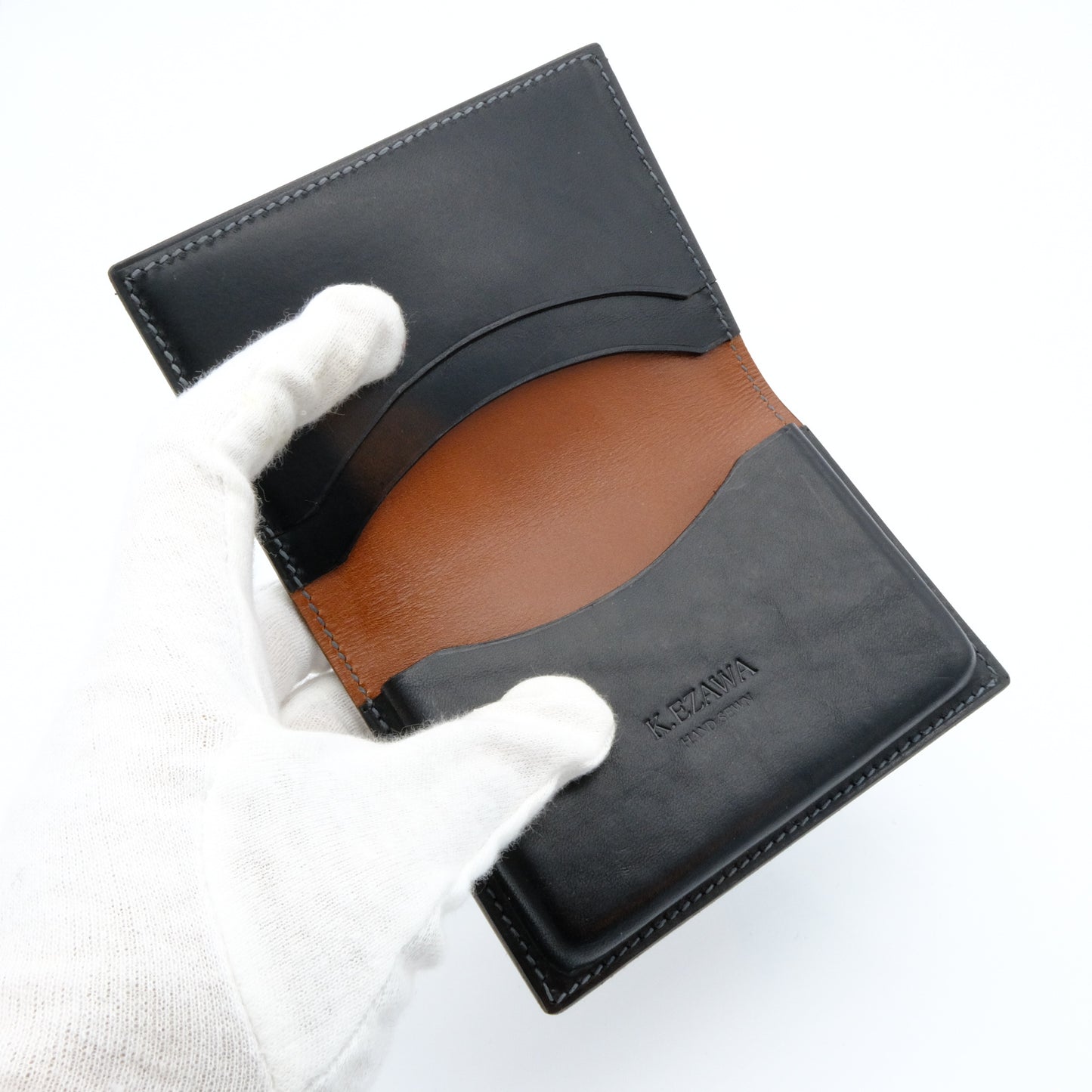 K.EZAWA 牛革カードケース イタリア植物タンニンなめし