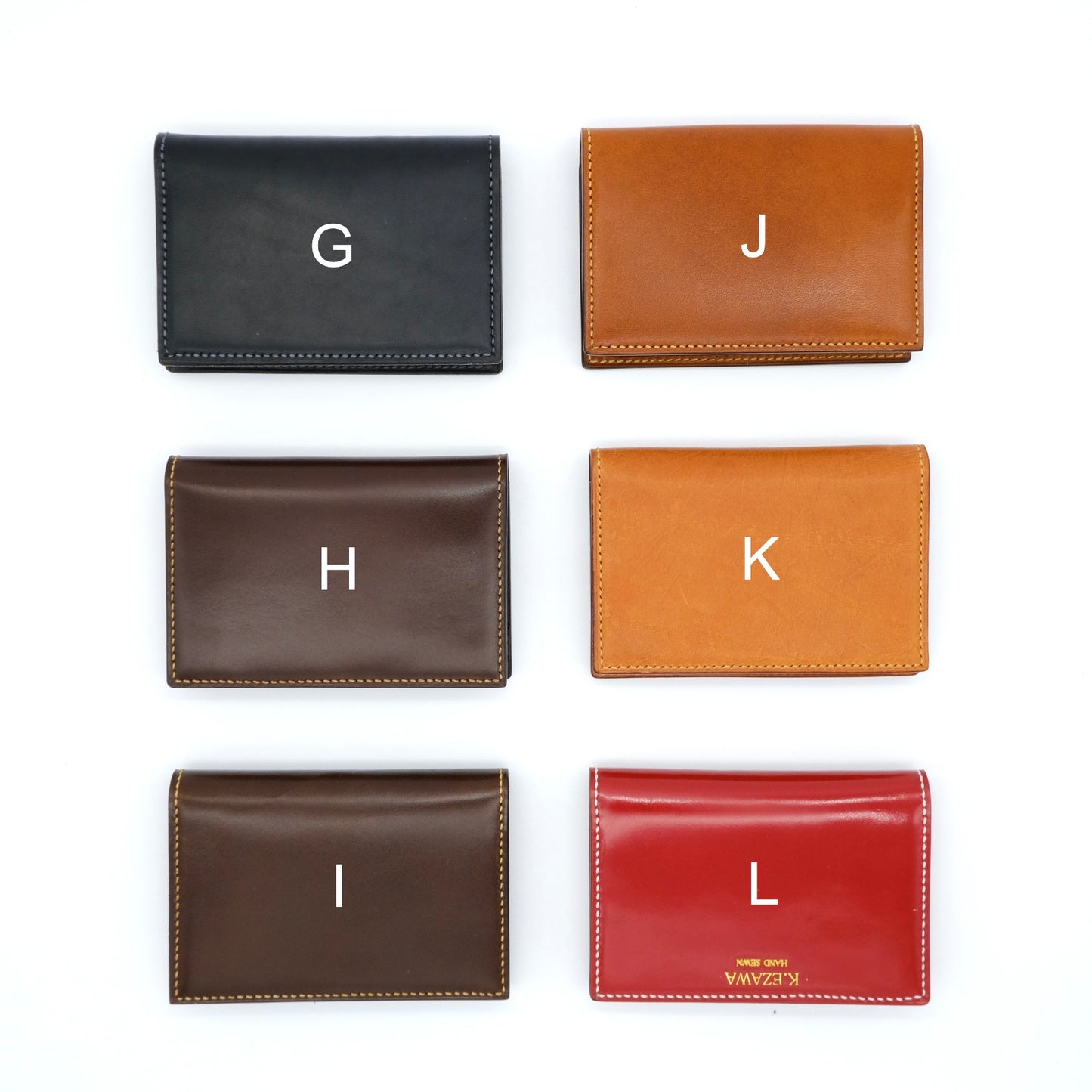 K.EZAWA 牛革カードケース イタリア植物タンニンなめし