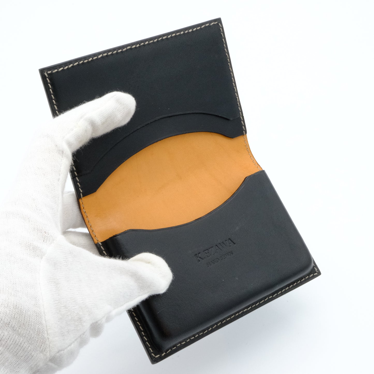 K.EZAWA 牛革カードケース イタリア植物タンニンなめし