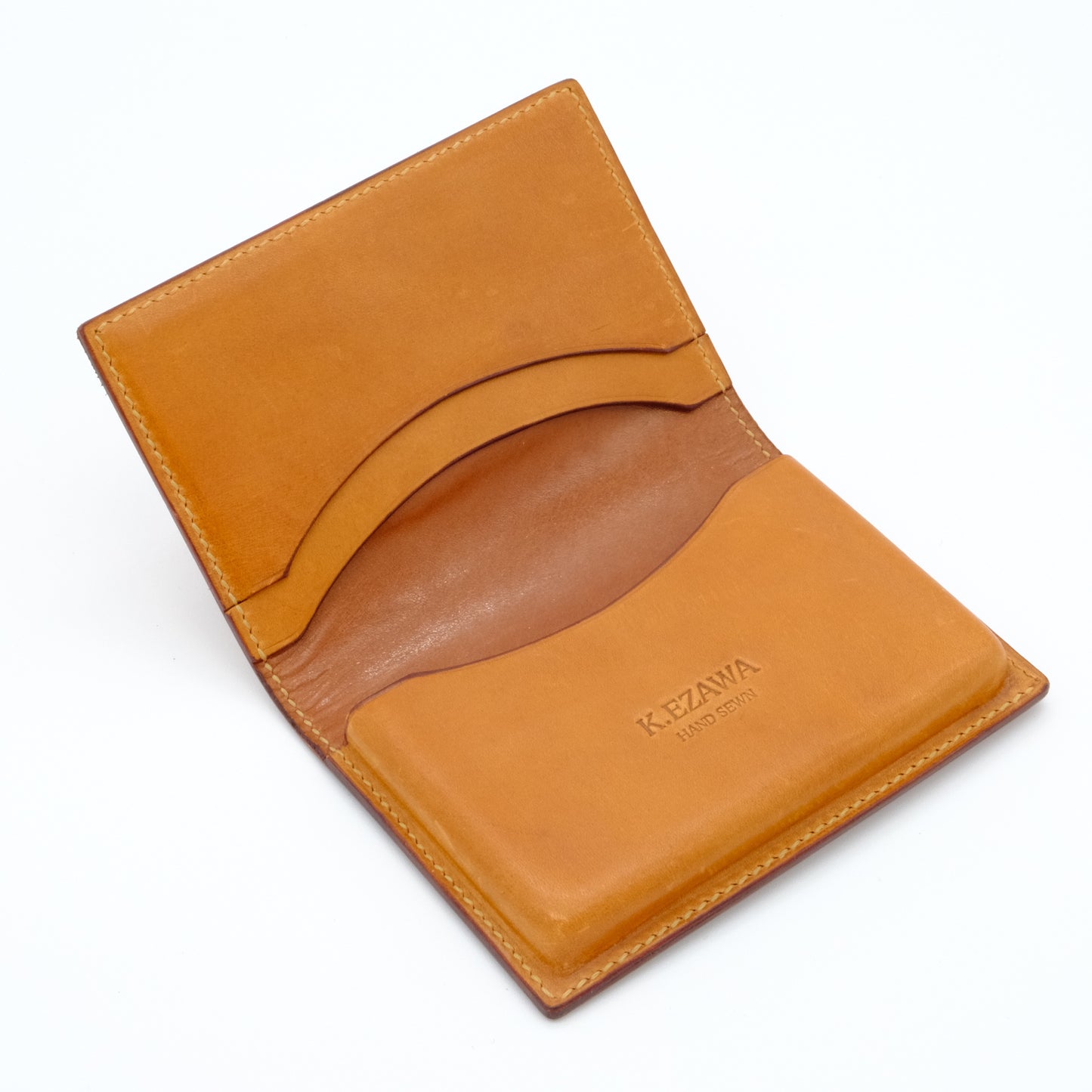 K.EZAWA 牛革カードケース イタリア植物タンニンなめし
