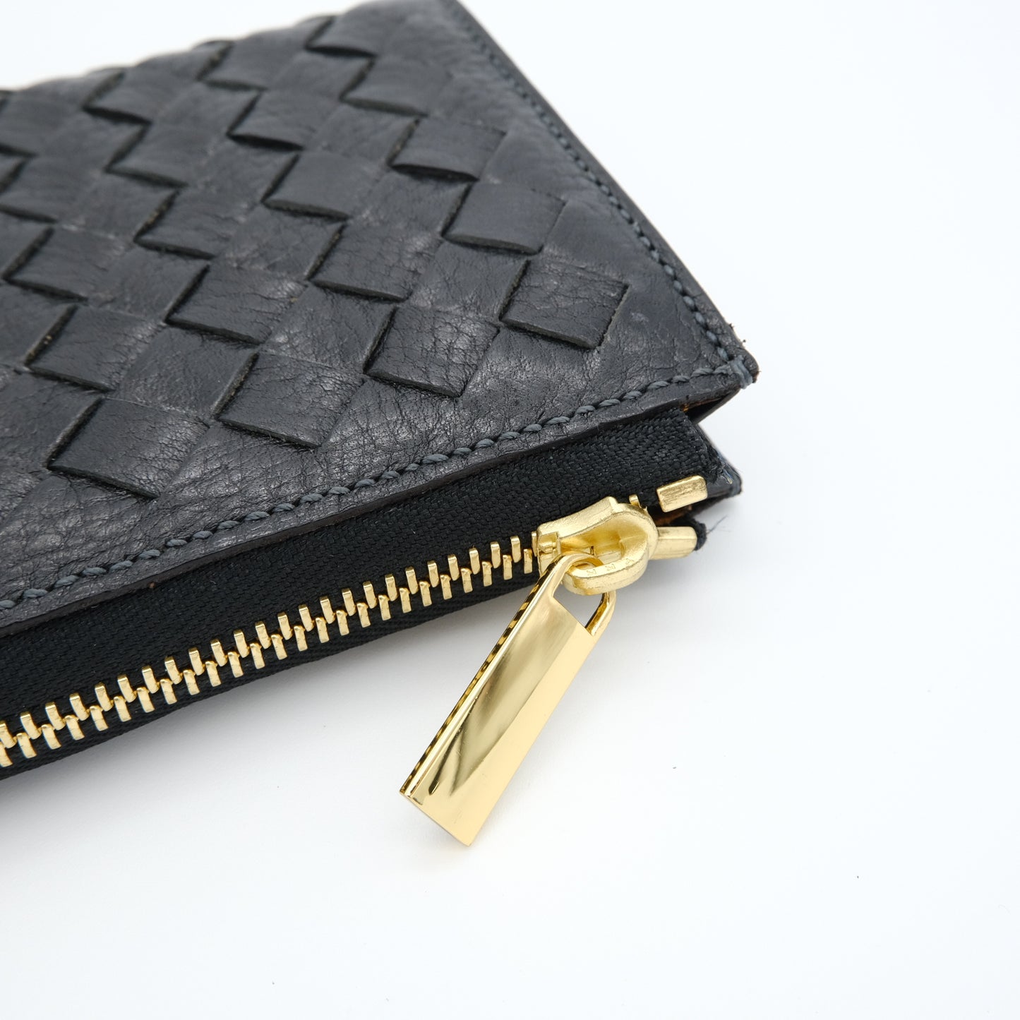 K.EZAWA 牛革ハーフL字ファスナー・メッシュ